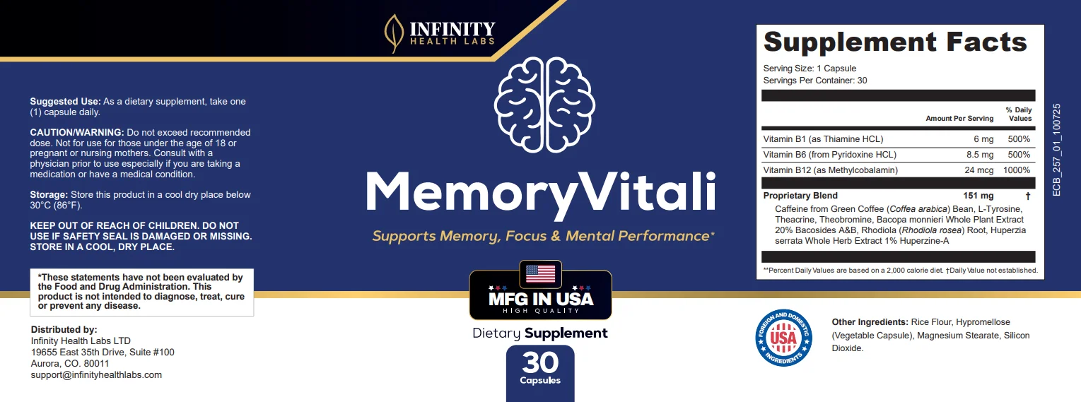 MemoryVitali Product Label